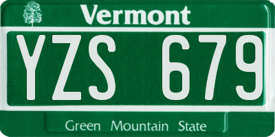 VT license plate YZS679