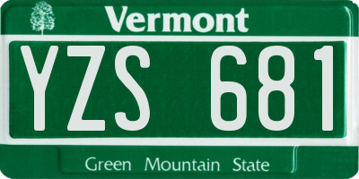 VT license plate YZS681