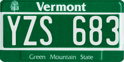VT license plate YZS683