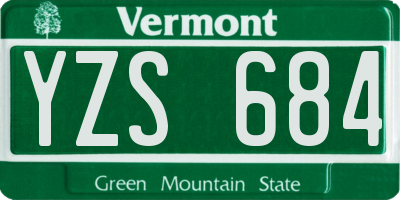 VT license plate YZS684