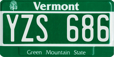 VT license plate YZS686