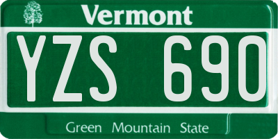 VT license plate YZS690