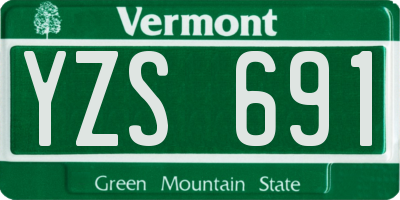 VT license plate YZS691