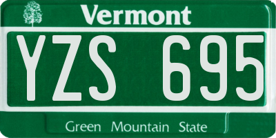 VT license plate YZS695