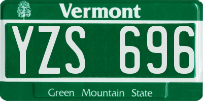 VT license plate YZS696