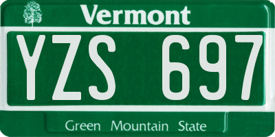 VT license plate YZS697