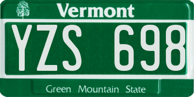 VT license plate YZS698