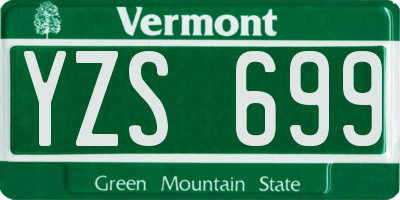 VT license plate YZS699