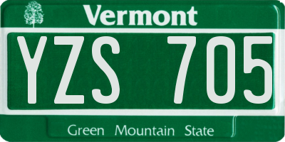 VT license plate YZS705