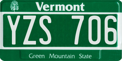 VT license plate YZS706