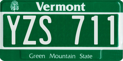 VT license plate YZS711