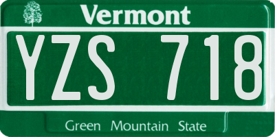VT license plate YZS718