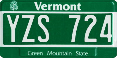 VT license plate YZS724