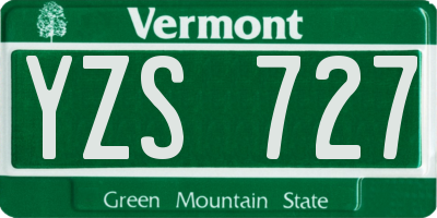 VT license plate YZS727