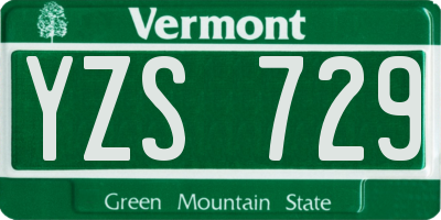 VT license plate YZS729