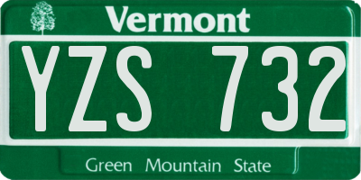 VT license plate YZS732