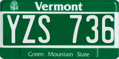 VT license plate YZS736