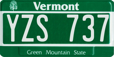 VT license plate YZS737