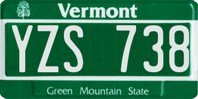 VT license plate YZS738
