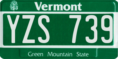 VT license plate YZS739