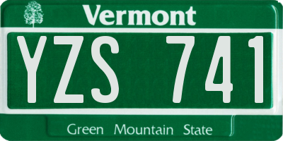 VT license plate YZS741
