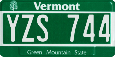 VT license plate YZS744