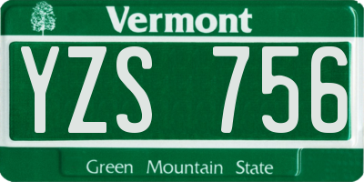 VT license plate YZS756