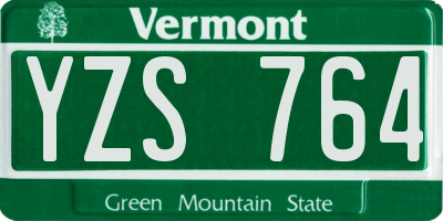 VT license plate YZS764