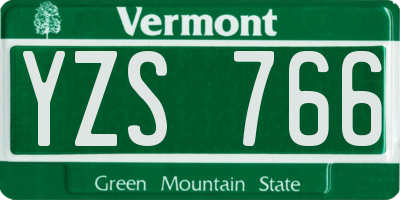 VT license plate YZS766
