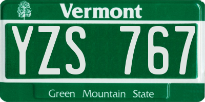 VT license plate YZS767