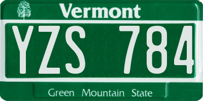 VT license plate YZS784