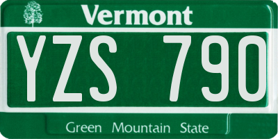 VT license plate YZS790