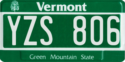 VT license plate YZS806