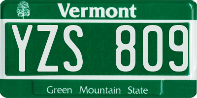 VT license plate YZS809