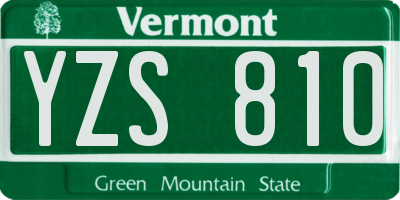 VT license plate YZS810
