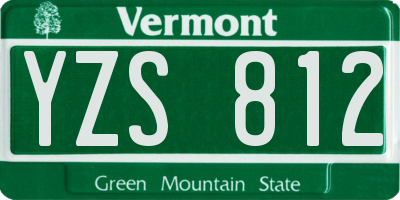 VT license plate YZS812
