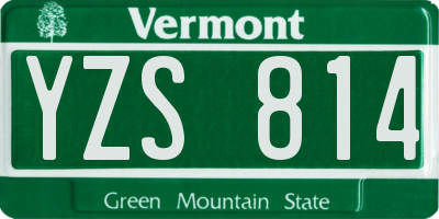 VT license plate YZS814