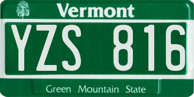 VT license plate YZS816