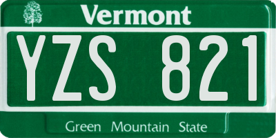 VT license plate YZS821