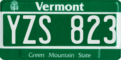 VT license plate YZS823