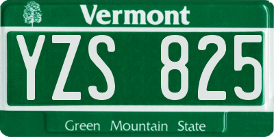 VT license plate YZS825