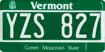 VT license plate YZS827