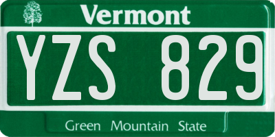 VT license plate YZS829