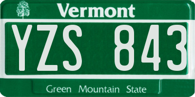 VT license plate YZS843