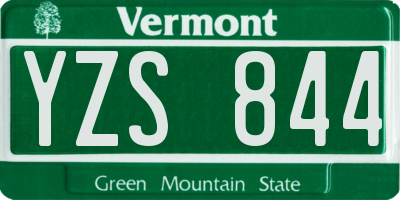 VT license plate YZS844