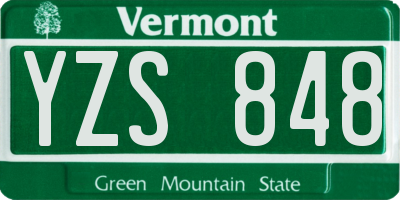 VT license plate YZS848