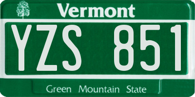 VT license plate YZS851