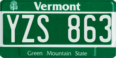 VT license plate YZS863