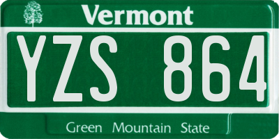 VT license plate YZS864