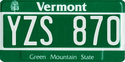 VT license plate YZS870